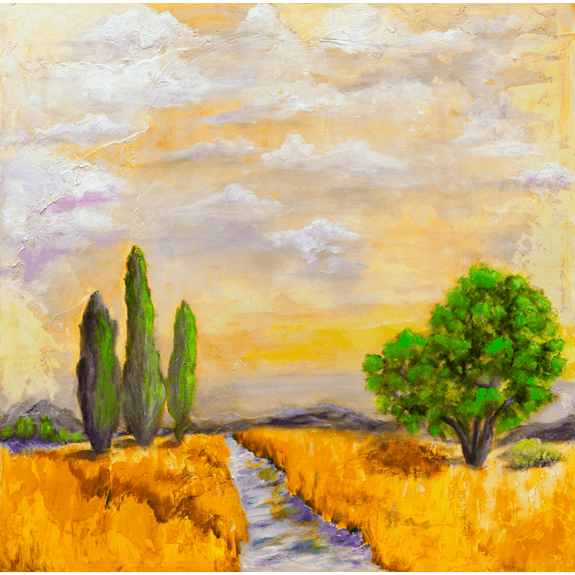 Acequia - Landscape Oil Painting