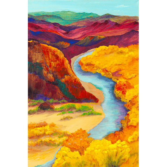 Bend at Chama - Landscape Oil Painting
