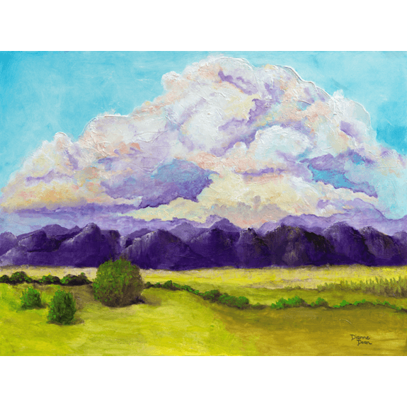 Cedars in the Field - Landscape Oil Painting
