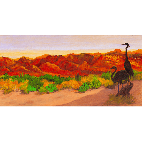 Egrets at Sunrise - Landscape Oil Painting