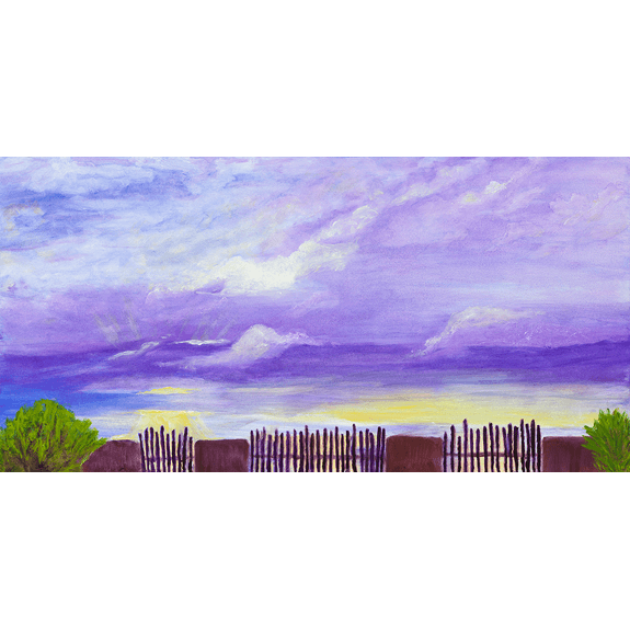 Sunrise Through the Fence - Landscape Oil Painting