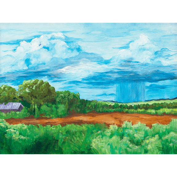 Turquoise Rain - Landscape Oil Painting